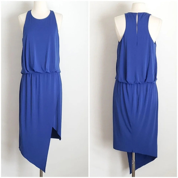 Elizabeth and James Blue Asymmetrical Racerback Sleeveless Rowan Blouson Dress - Picture 3 of 8
